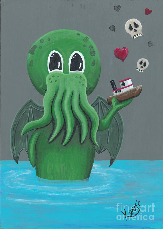 Octopus Painting - Bathtub Toughguy  by Kerri Sewolt