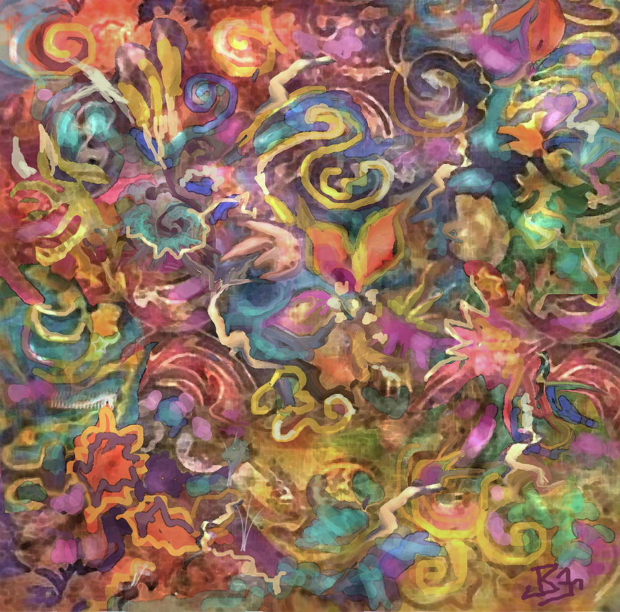 Pattern - Batik Colorburst Digital Art by Jean Batzell Fitzgerald