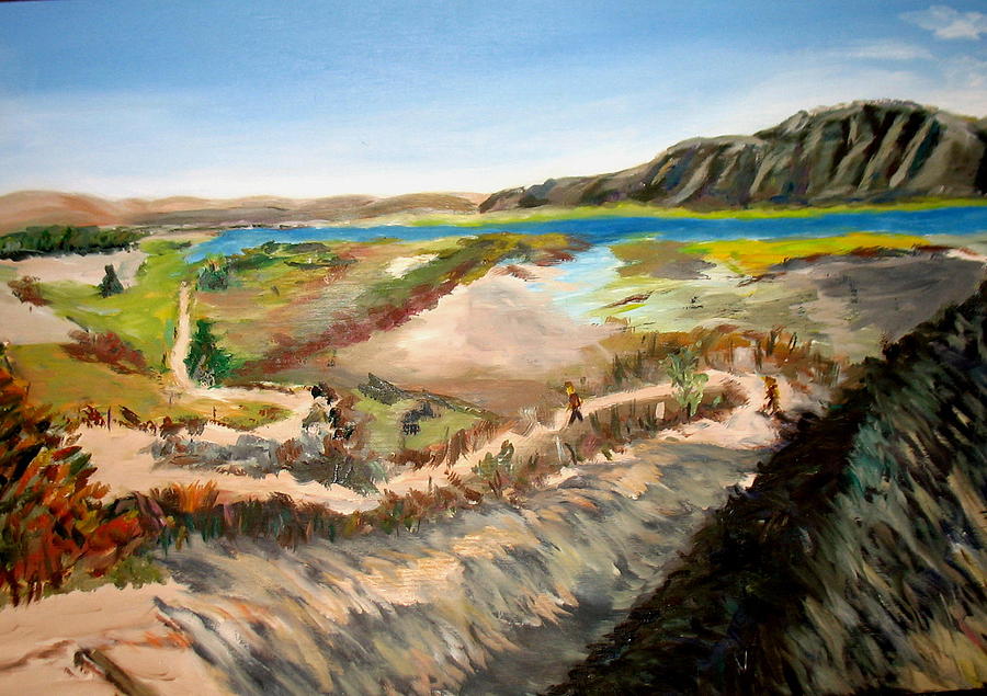 Batiquitos Lagoon Painting by Dave Holmander-Bradford