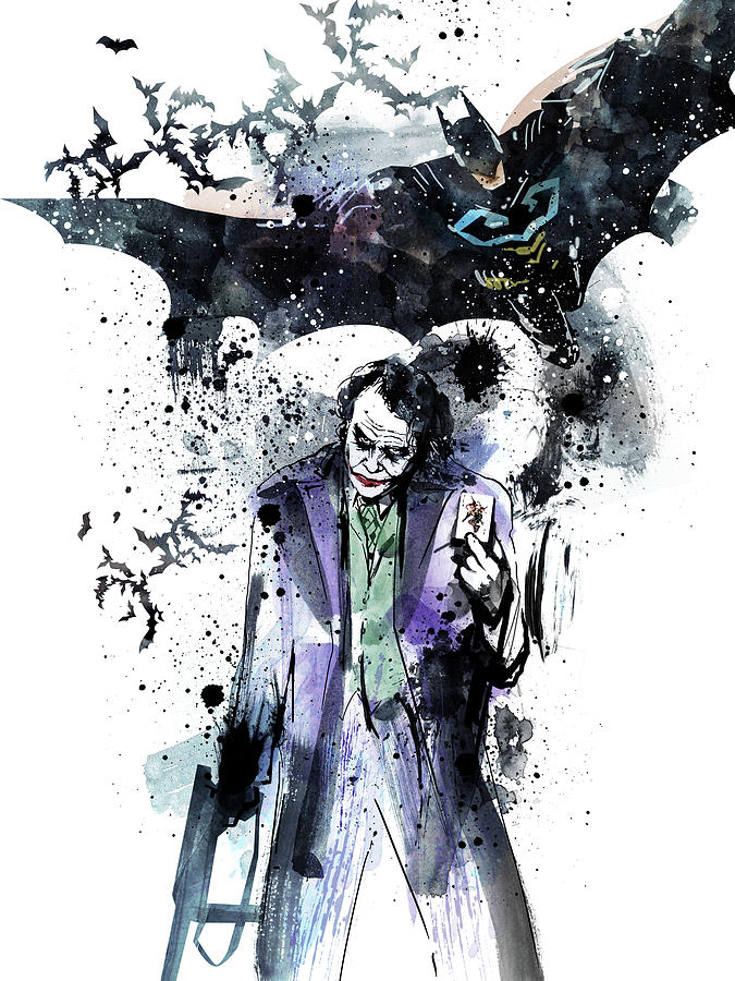 Batman and Joker Painting by Unique Drawing - Pixels