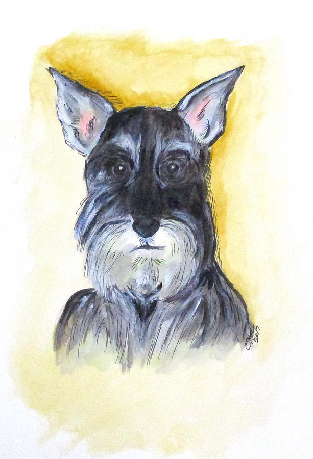Dog Painting - Batman Bouser by Clyde J Kell