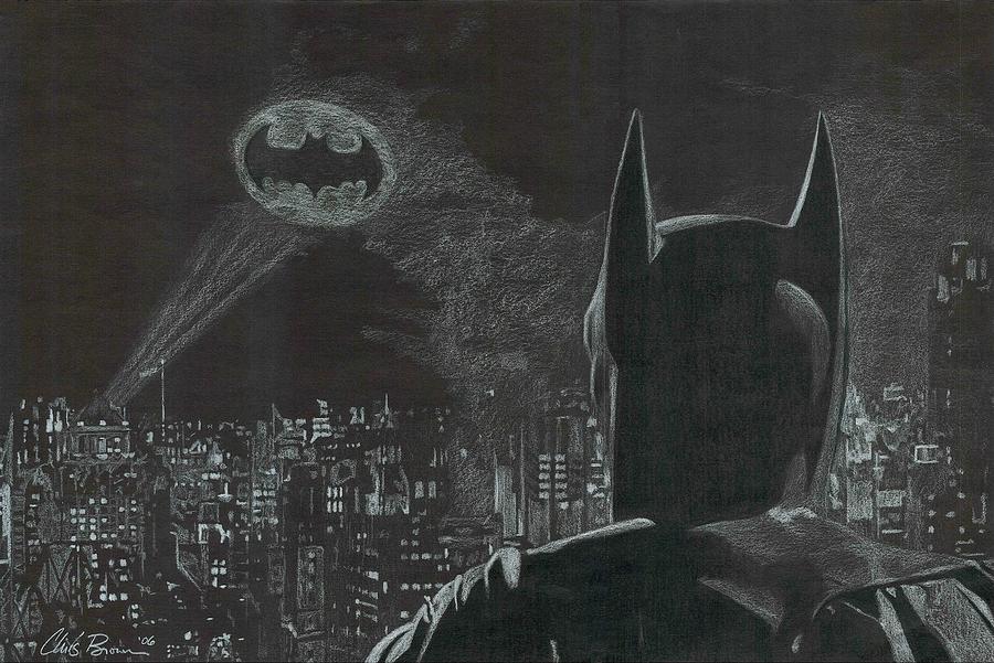 Batman Drawing by Chris Brown