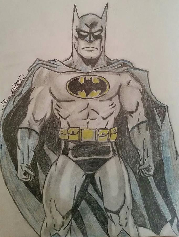 batman drawings with color