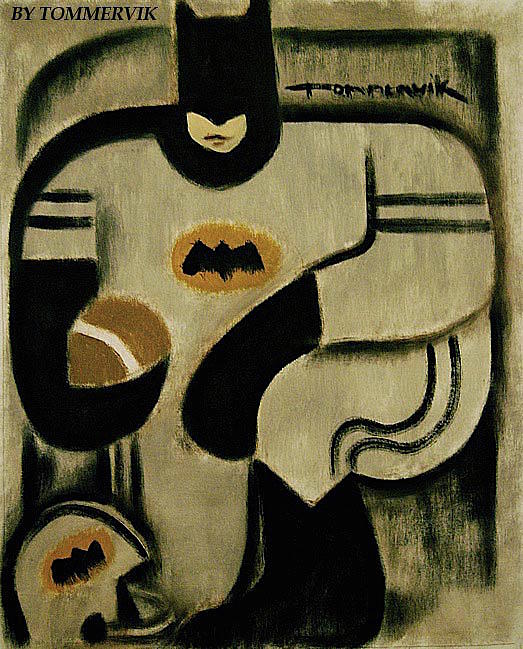 Batman Football Player Painting Painting by Tommervik