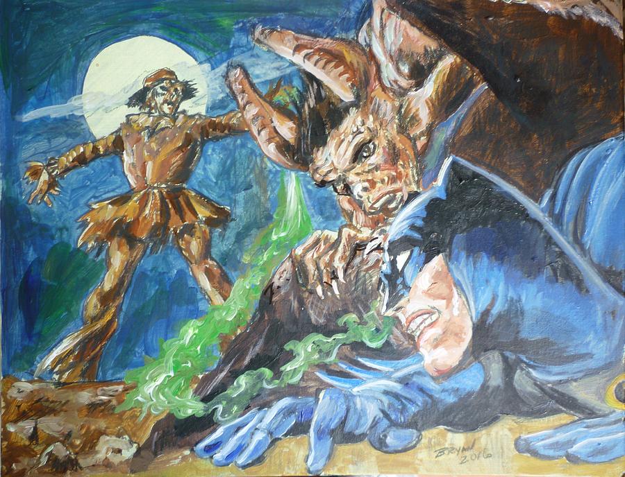 Batman V Scarecrow Painting by Bryan Bustard
