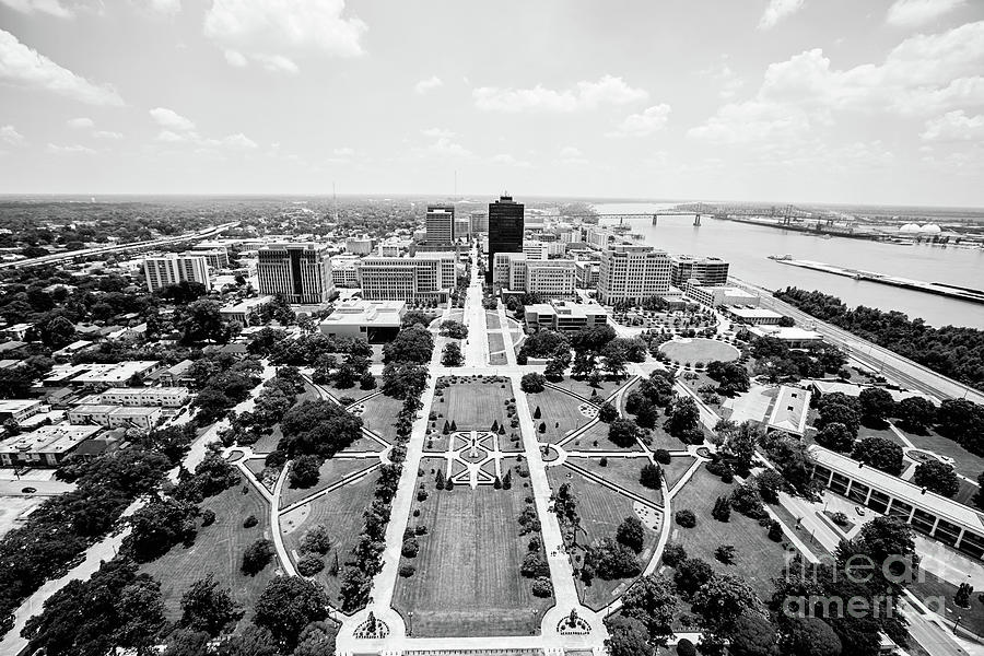 Baton Rouge from the State Capitol - BW Photograph by Scott Pellegrin