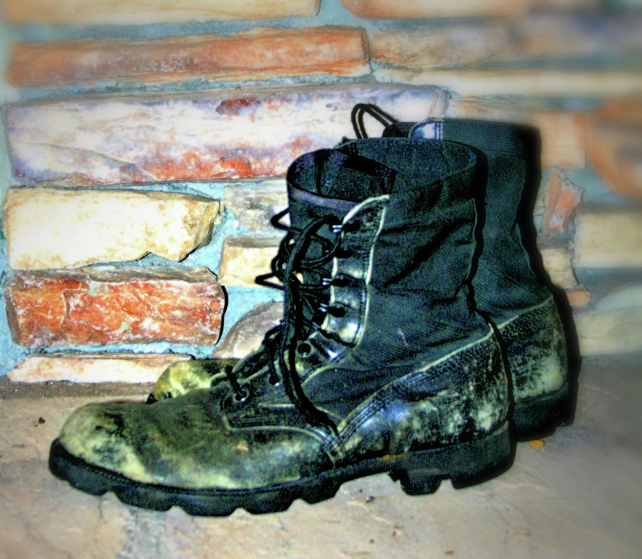 Boot Photograph - Battered Boots by Cathy Harper