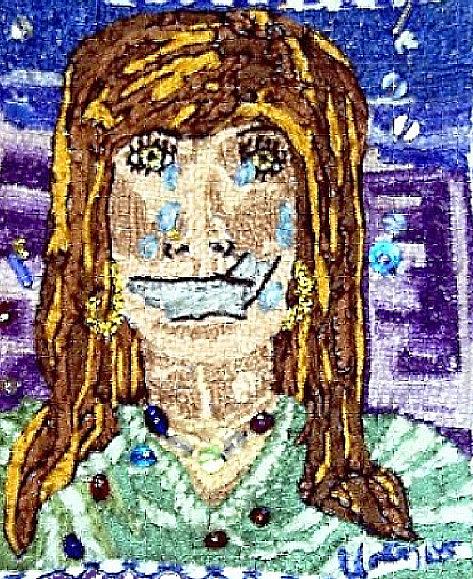Landscape Tapestry - Textile - Battered Woman by Bets F
