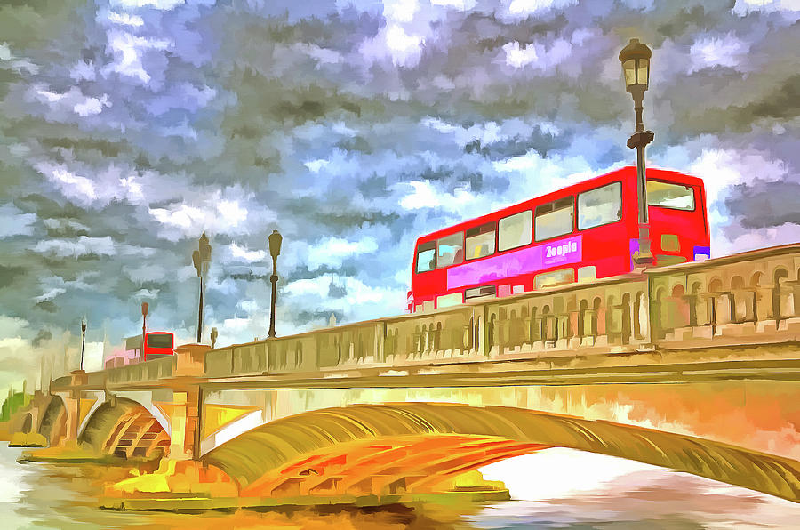 Battersea Bridge Pop Art Mixed Media by David Pyatt