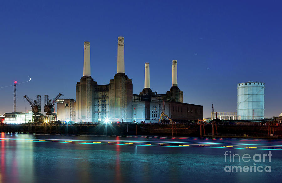 Battersea Power station in Blue Photograph by David Bleeker