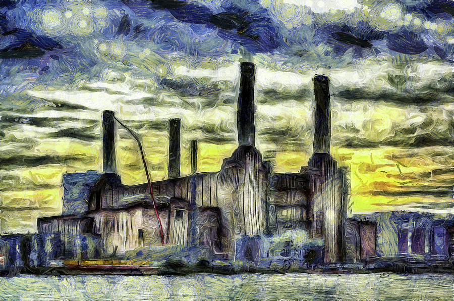Battersea Power Station London Art Mixed Media by David Pyatt