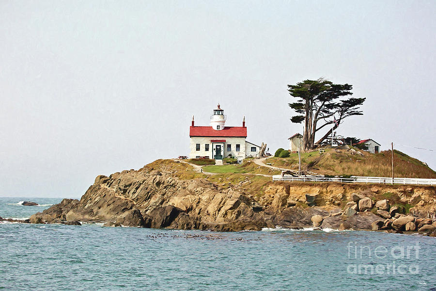 Battery Point Lighthouse - digital painting Photograph by Scott Pellegrin