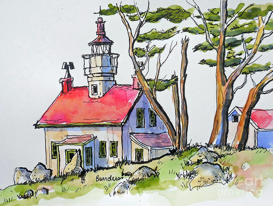 Battery Point Lighthouse Painting by Terry Banderas