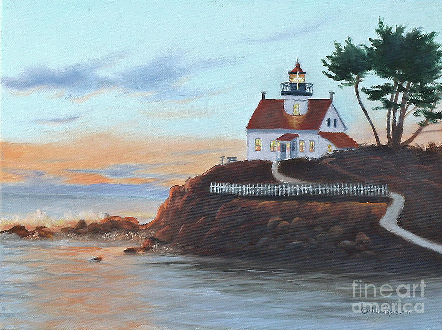 Battery Pt Lighthouse Painting by Julie Peterson