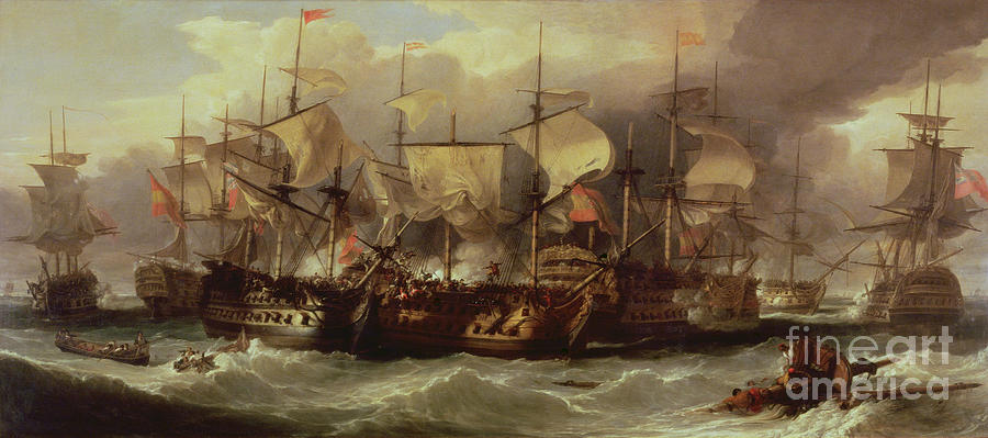 Battle of Cape St Vincent Painting by William Allan