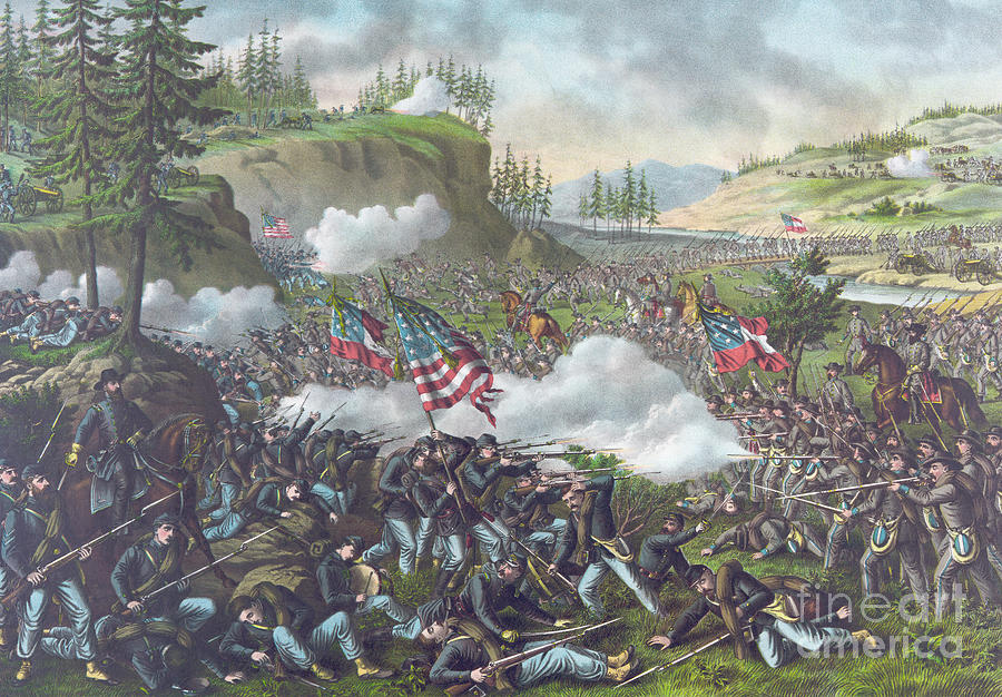 Battle of Chickamauga Painting by American School