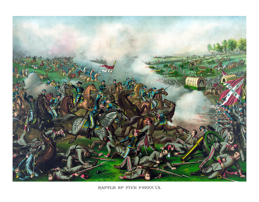 Civil War Painting - Battle of Five Forks by War Is Hell Store