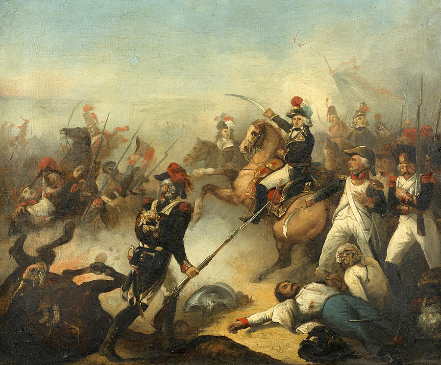 Battle of Fleurus 26 June 1794 Painting by Denis-Auguste-Marie Raffet