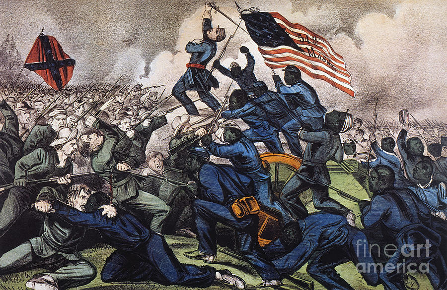 Flag Drawing - Battle Of Fort Wagner, 1863 by Granger