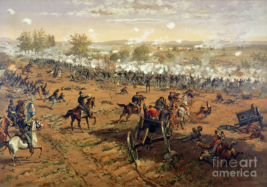 Battle Of Gettysburg Painting - Battle of Gettysburg by Thure de Thulstrup