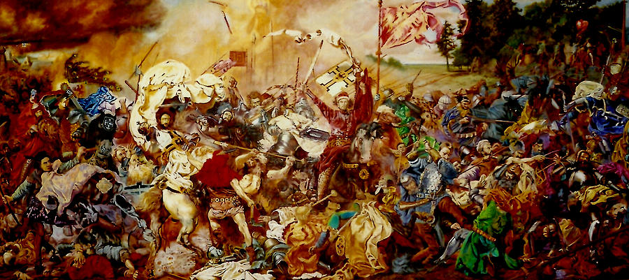 Flag Painting - Battle of Grunwald by Henryk Gorecki