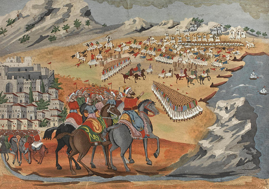 Battle of Lagkados Kompoti and Peta Painting by Panagiotis Zographos