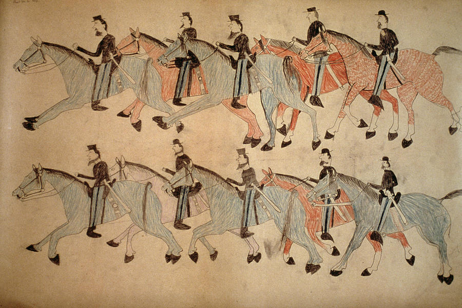 Battle Of Little Bighorn Drawing by Red Horse