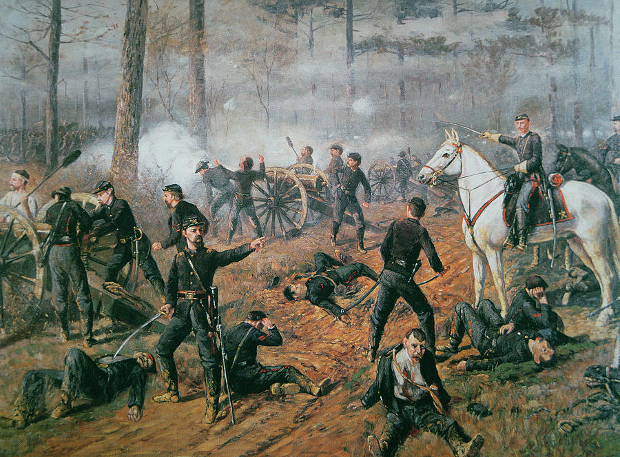 Horse Painting - Battle of Shiloh by T C Lindsay