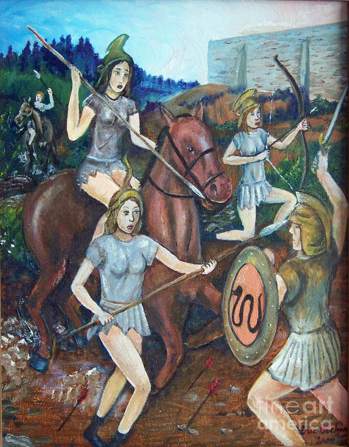 Battle of the Amazons Painting by Eric Ovelgone - Fine Art America