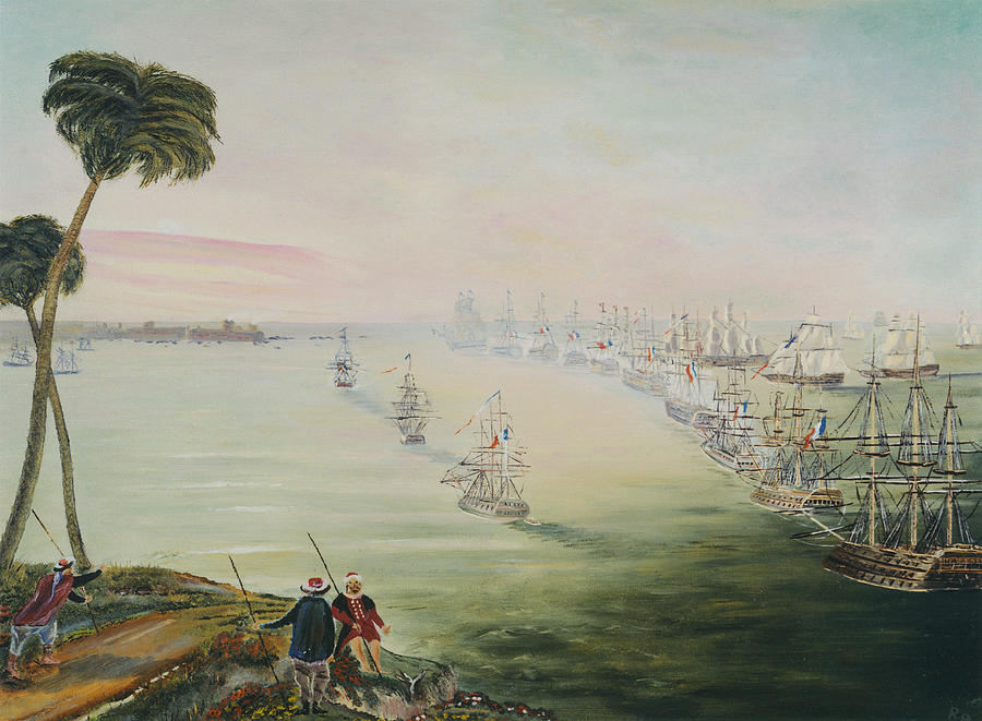 Sea Battle Painting - Battle Of The Nile by Richard Barham Sea Battle Painting - Battle Of The Nile by Richard Barham