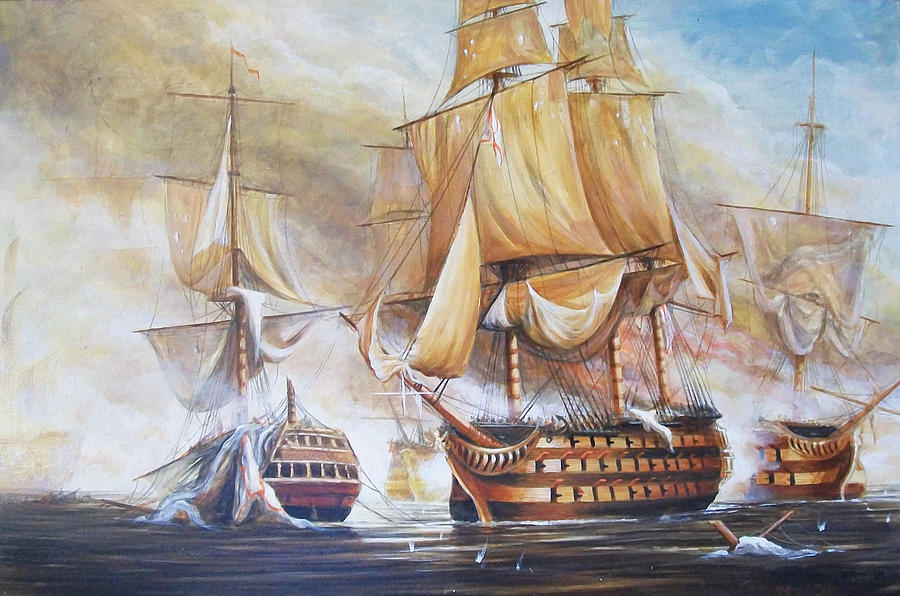 Battle of Trafalger Painting by Perrys Fine Art