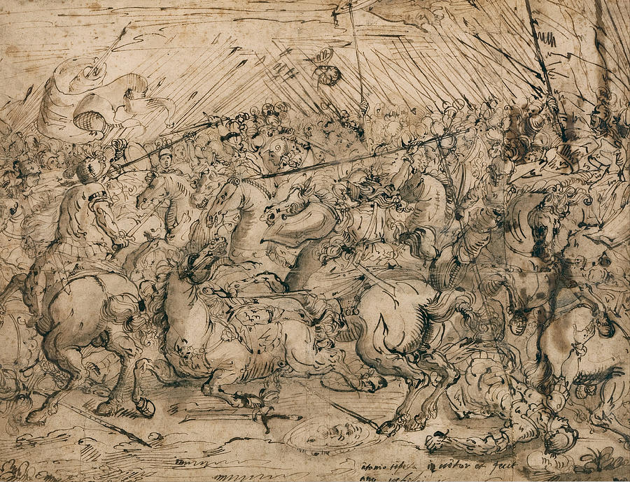 Battle scene Drawing by Antonio Tempesta