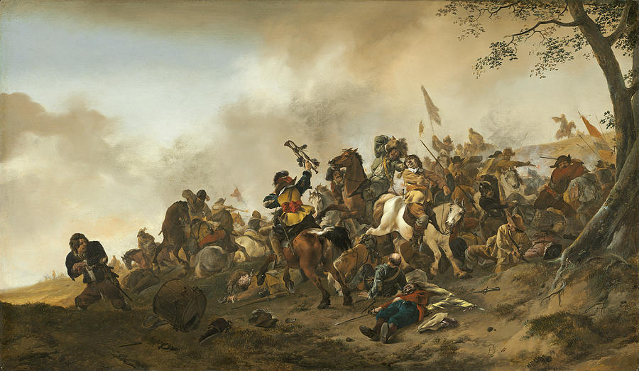 Battle Scene Painting by Philips Wouwerman