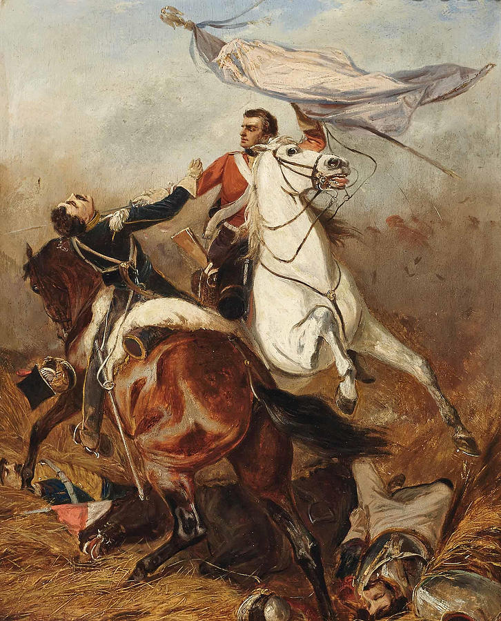 Battle Scene Painting by Wilhelm Richter