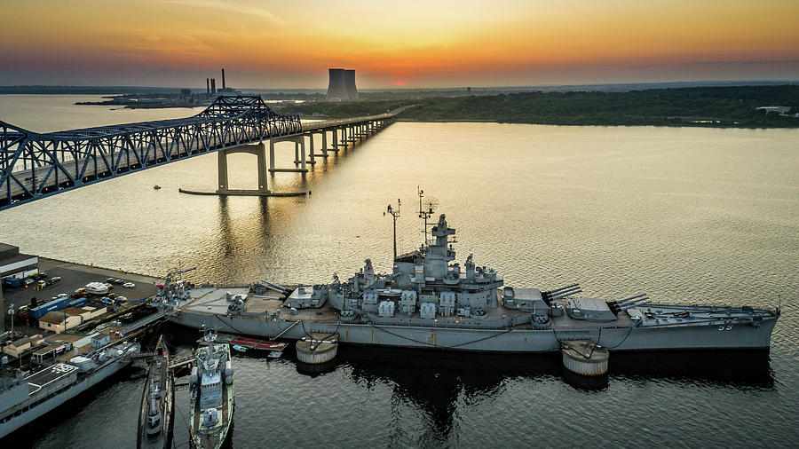 Battleship Cove Sunset Photograph