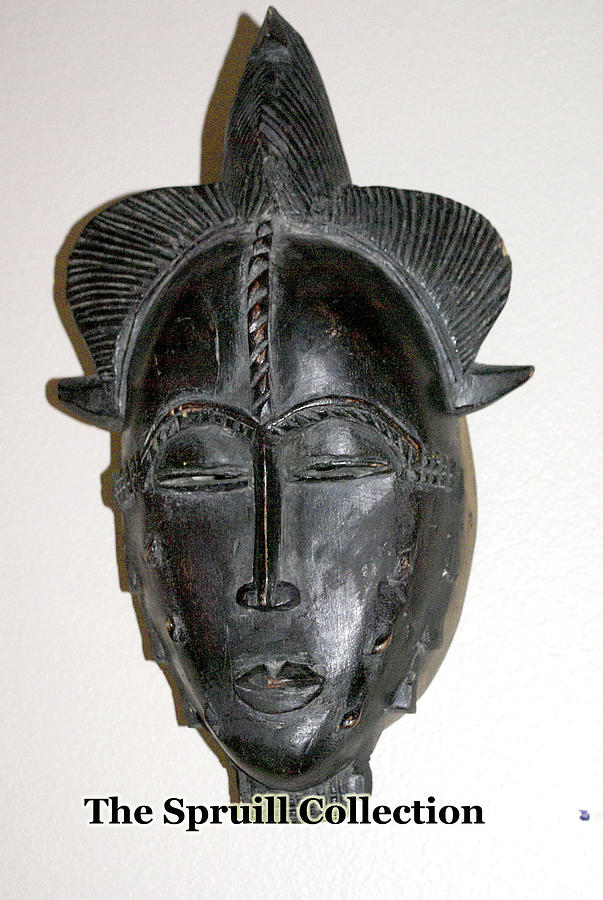 Punu Tribal Mask Sculpture by Everett Spruill