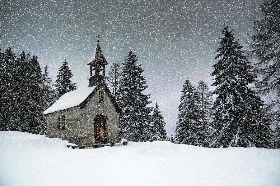 Winter Photograph - Bavarian Winters Tale Anna Chapel by Melanie Viola