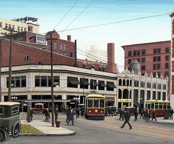 Bay and Queen Streets c1940 Painting by Kenneth M Kirsch