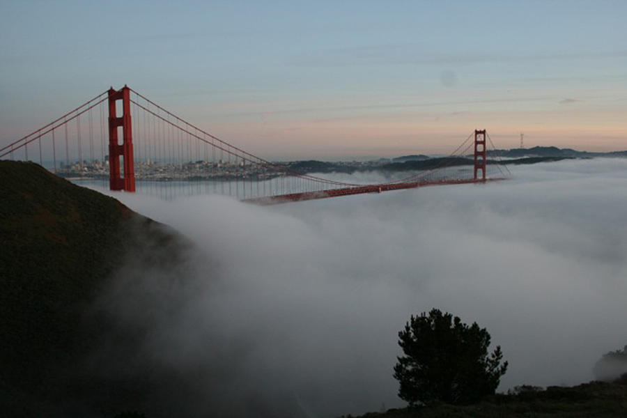 Bay Area FOG Golden Gate Bridge Photograph by Prints365 - Fine Art America