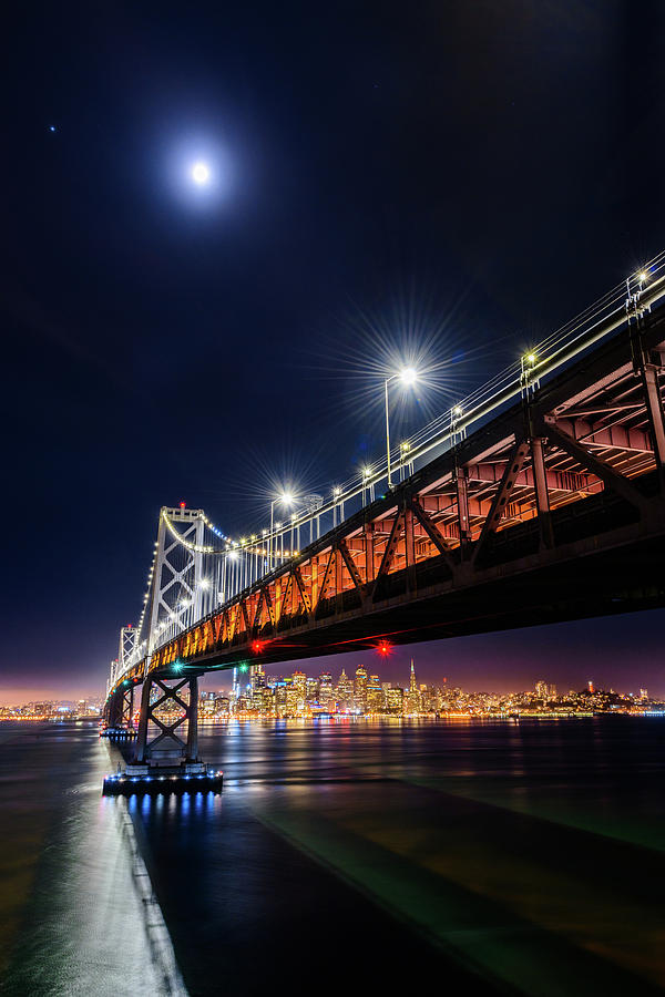 Bay Bridge and San Francisco By Night 14 Photograph by Jason Chu