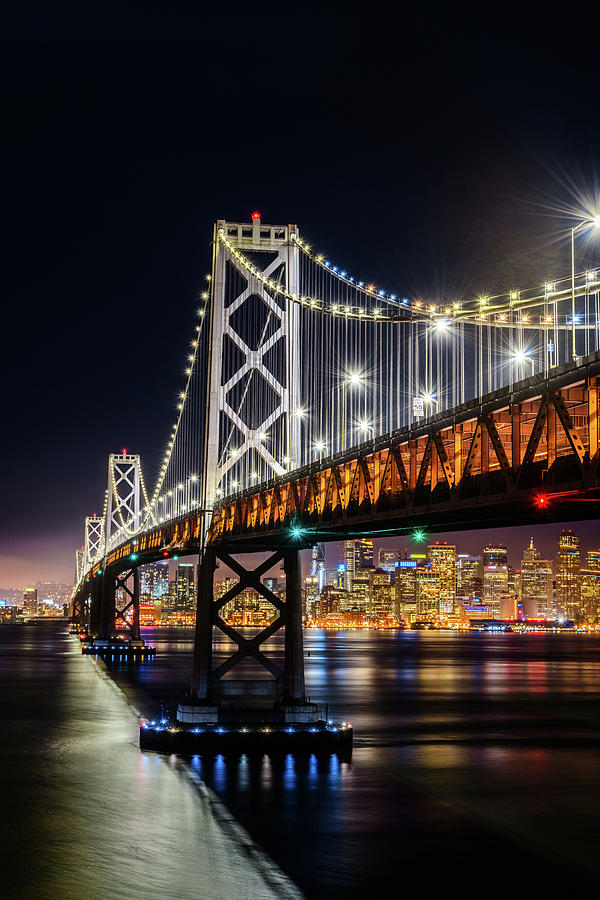Bay Bridge and San Francisco By Night 8 Photograph by Jason Chu