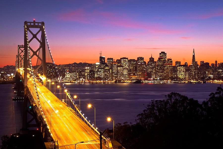 Bay Bridge at Sunset Photograph by Malaika Santa Cruz - Fine Art America