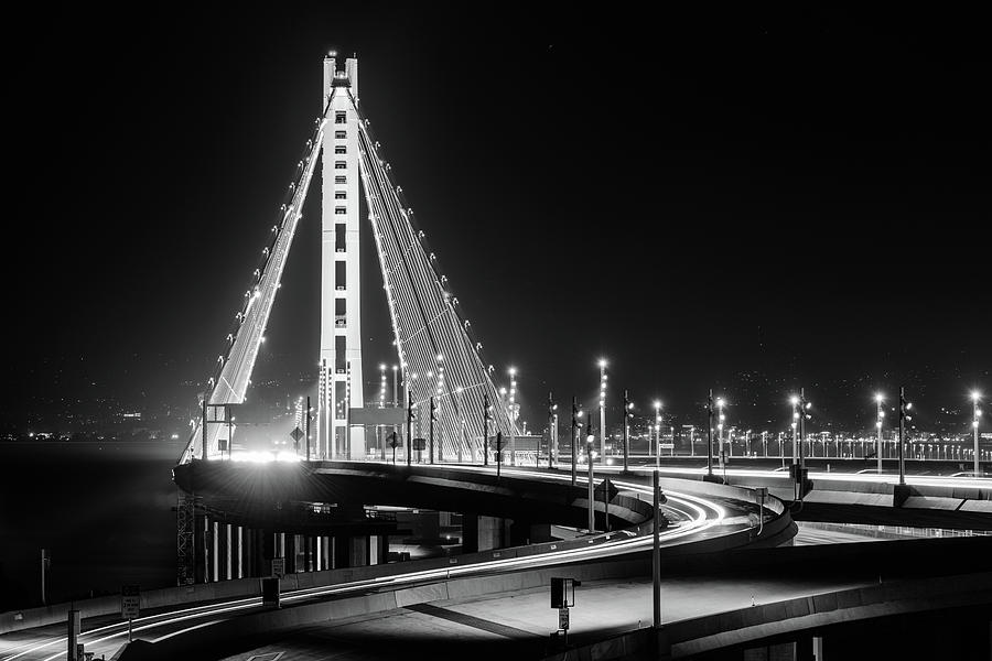 Bay Bridge East By Night 8 Photograph by Jason Chu