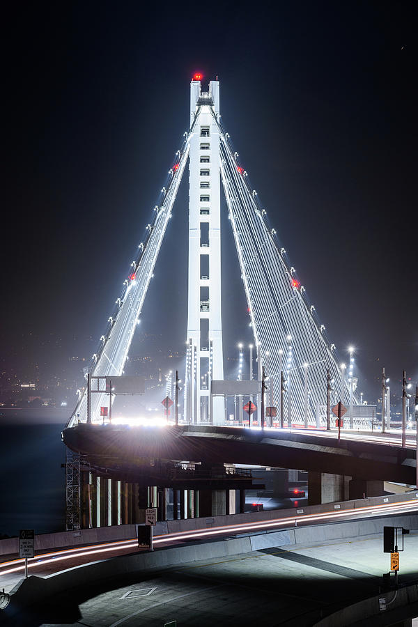 Bay Bridge East By Night 9 Photograph by Jason Chu