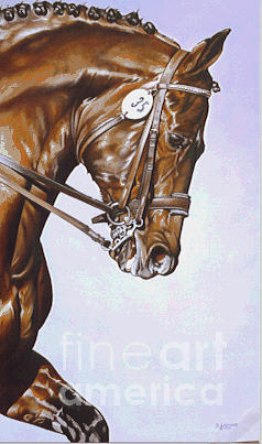 Horse Painting - Bay Stallion by Suzanne Leonard