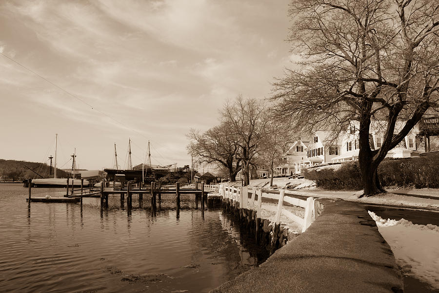 Bay Street in Winter - Mystic CT Photograph by Kirkodd Photography Of New England