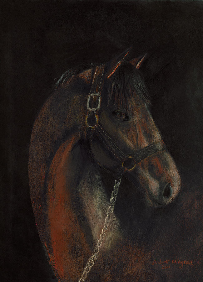 Bay Thoroughbred Pastel by Arline Wagner
