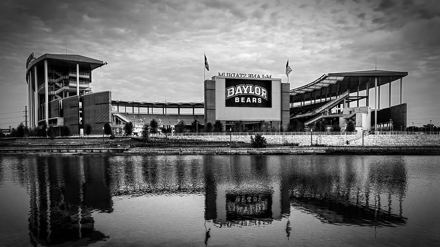 Baylor Bears McLane Stadium BW Photograph by Joan Carroll