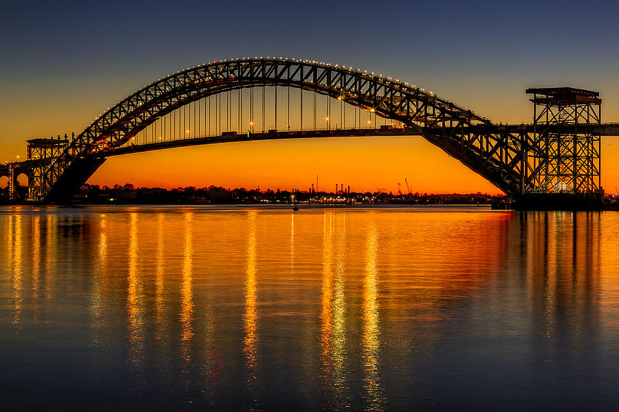 Bayonne Bridge Sunset Photograph by Susan Candelario