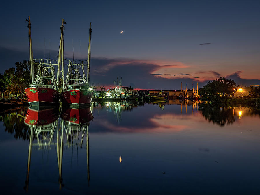 Bayou at Dusk with Crescent Moon by Brad Boland Bayou at Dusk with Crescent Moon by Brad Boland